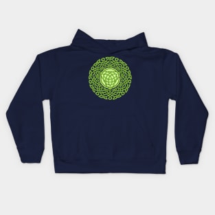 Green Celtic knot pattern Kids Hoodie